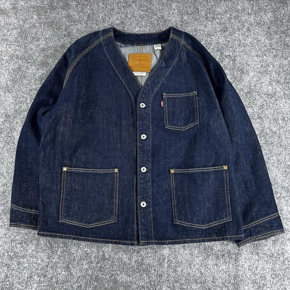 NEW Levi's Premium Capital E Men's Union‎ Engineer Denim Cardigan Size L